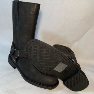 Frye Kids Black Leather Harness Boots